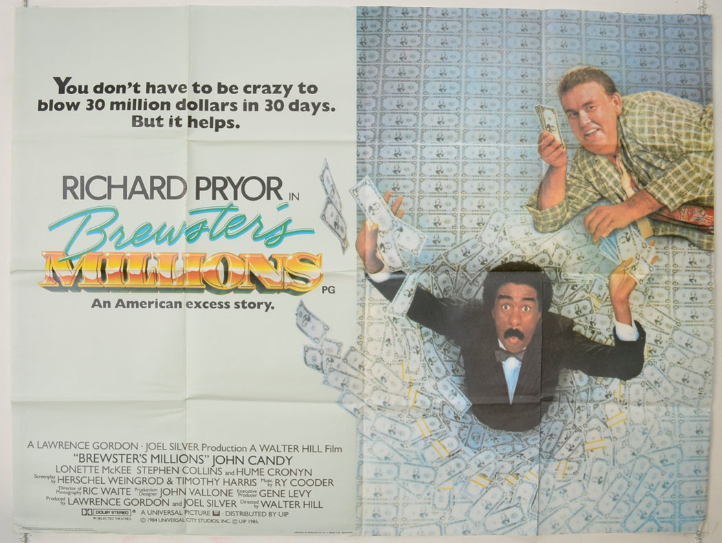 Brewster's Millions   Original Quad Poster - Film Poster - Movie Poster 