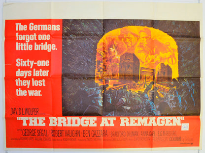 The Bridge At Remagen  Original British Quad Poster - Film Poster - Movie Poster 