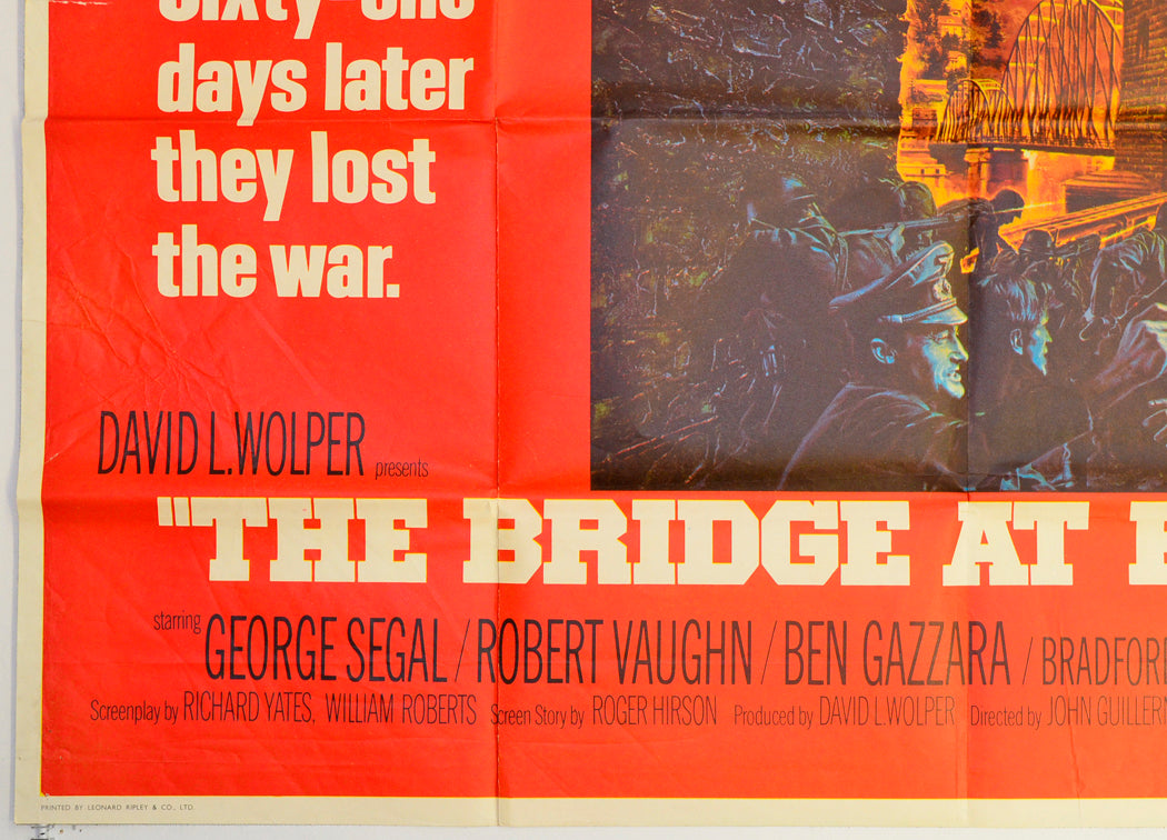 THE BRIDGE AT REMAGEN (Bottom Left) Cinema Quad Movie Poster 