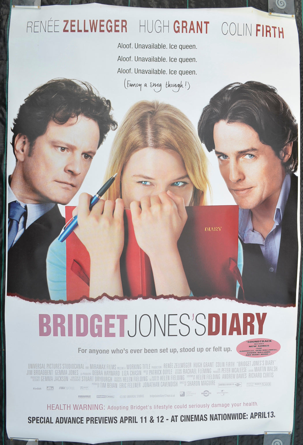 Bridget Jones’s Diary Original British 4 Sheet Poster - Film Poster - Movie Poster