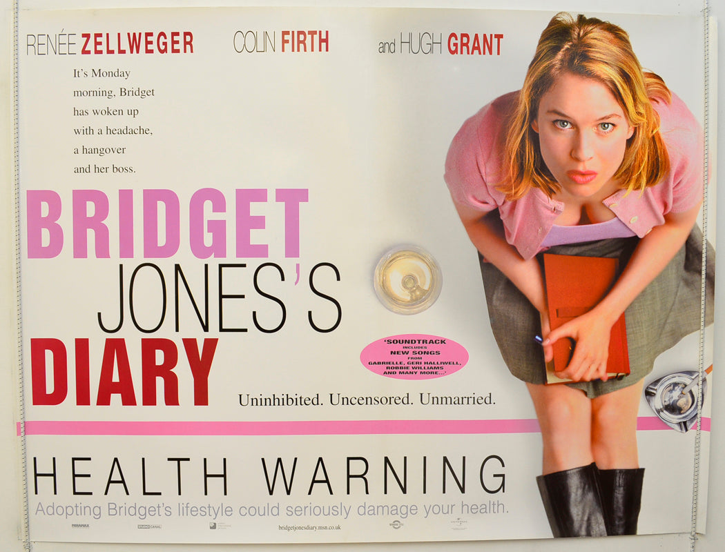 Bridget Jones's Diary Original Quad Poster - Film Poster - Movie Poster  