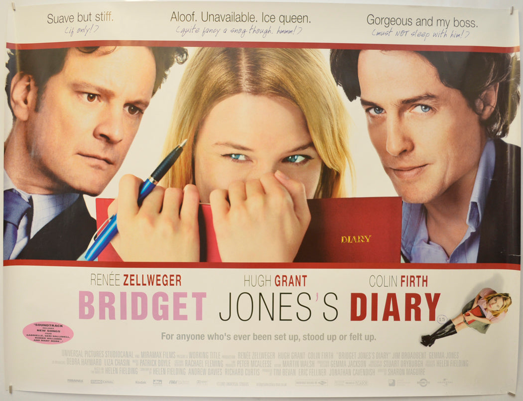 Bridget Jones's Diary Original Quad Poster - Film Poster - Movie Poster  