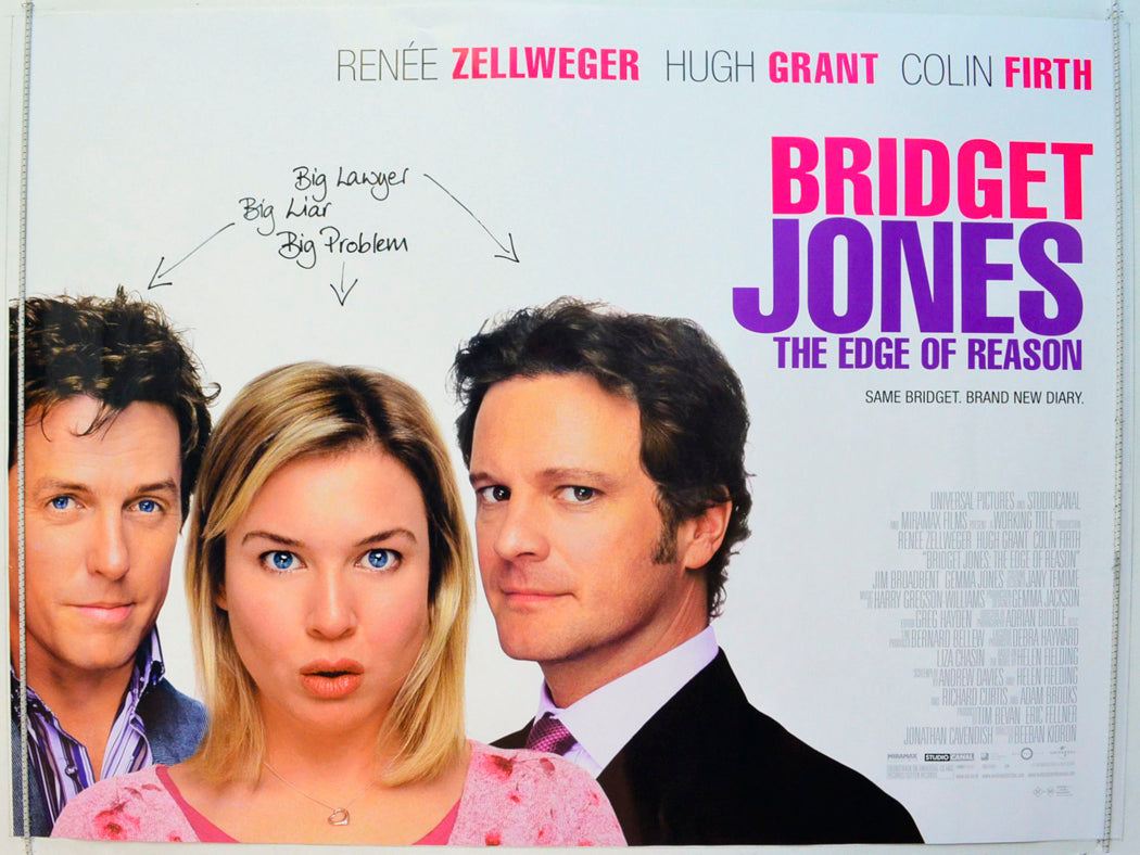 Bridget Jones : The Edge Of Reason Original British Quad Poster - Film Poster - Movie Poster 