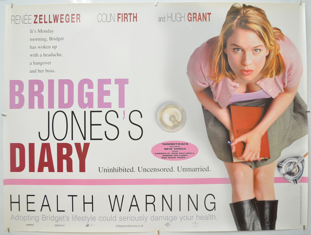 Bridget Jones’s Diary (Teaser / Advance Version)Original Quad Poster - Film Poster - Movie Poster