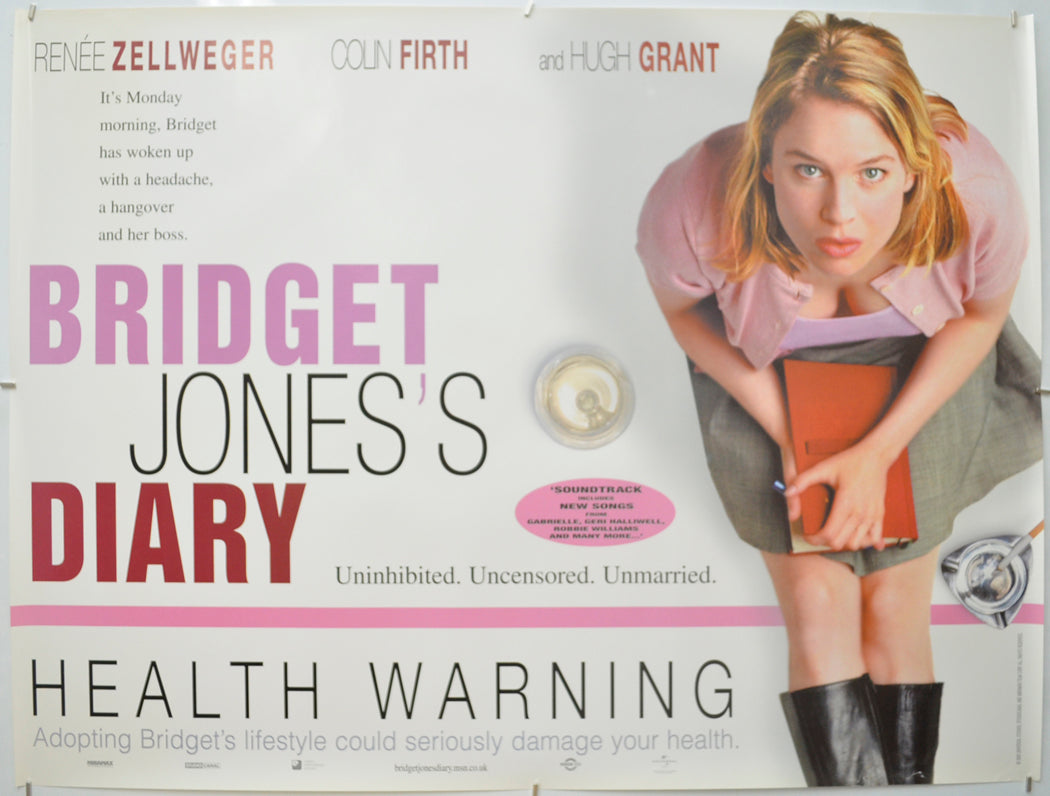 Bridget Jones’s Diary (Teaser / Advance Version)Original Quad Poster - Film Poster - Movie Poster