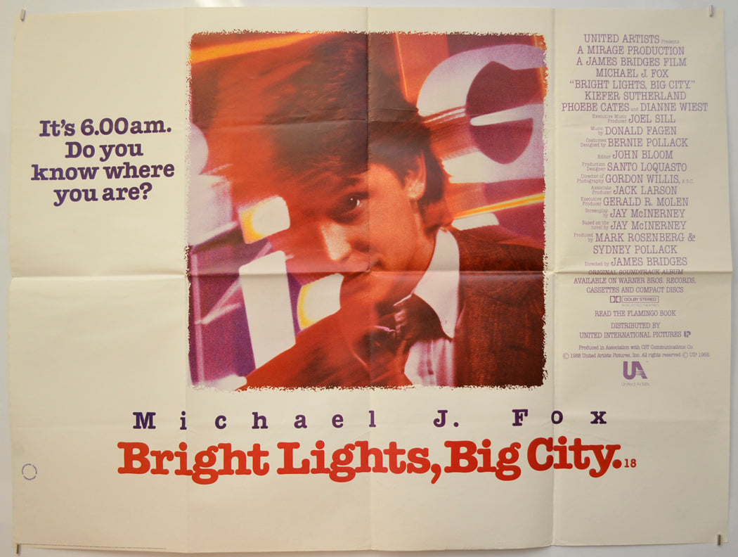 Bright Lights Big City  Original Quad Poster - Film Poster - Movie Poster