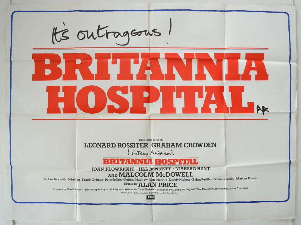 Britannia Hospital Original Quad Poster - Film Poster - Movie Poster  