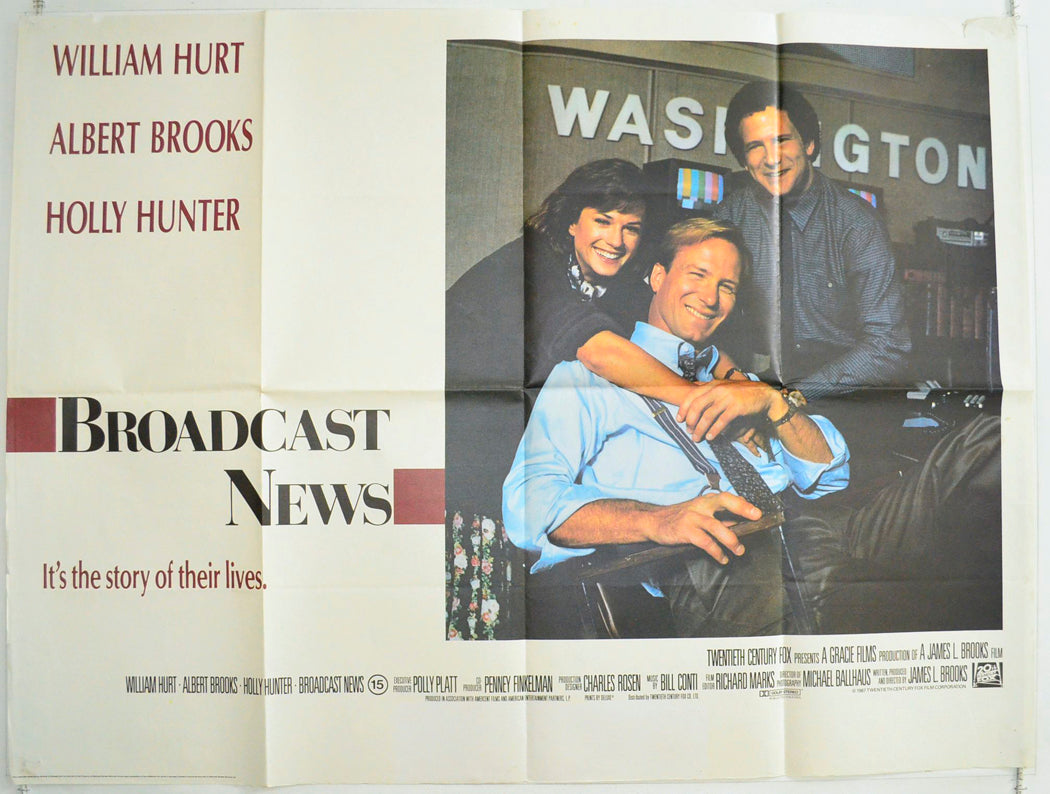 Broadcast News Original British Quad Poster - Film Poster - Movie Poster 