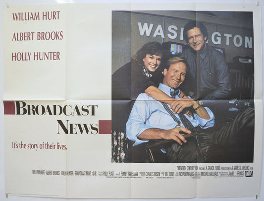 Broadcast News  Original Quad Poster - Film Poster - Movie Poster