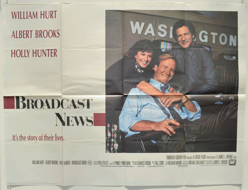 Broadcast News Original Quad Poster - Film Poster - Movie Poster  