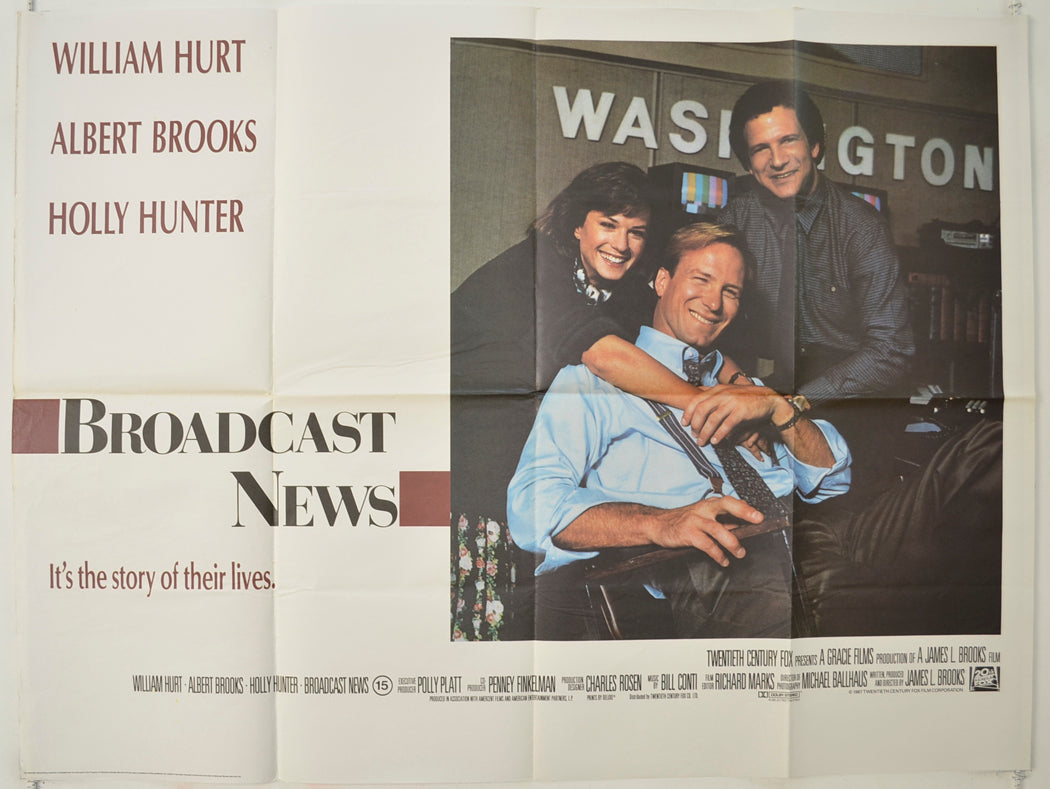 Broadcast News   Original Quad Poster - Film Poster - Movie Poster 