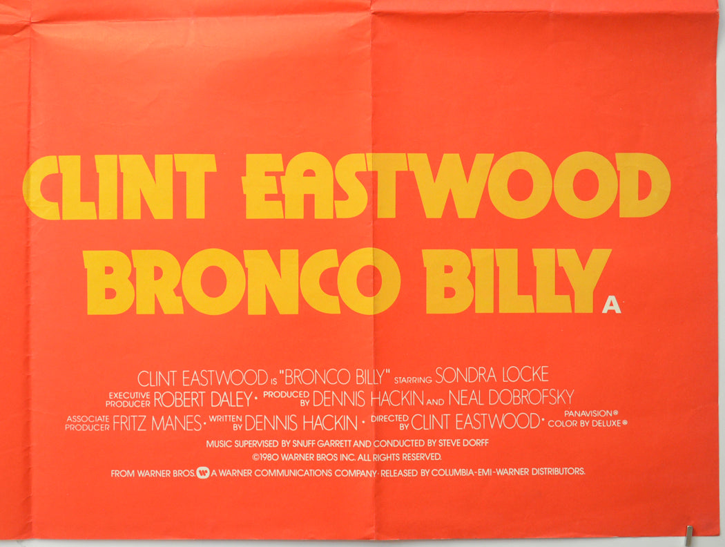 BRONCO BILLY (Bottom Right) Cinema Quad Movie Poster 