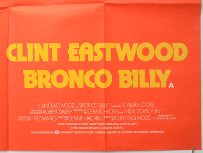 BRONCO BILLY (Bottom Right) Cinema Quad Movie Poster 