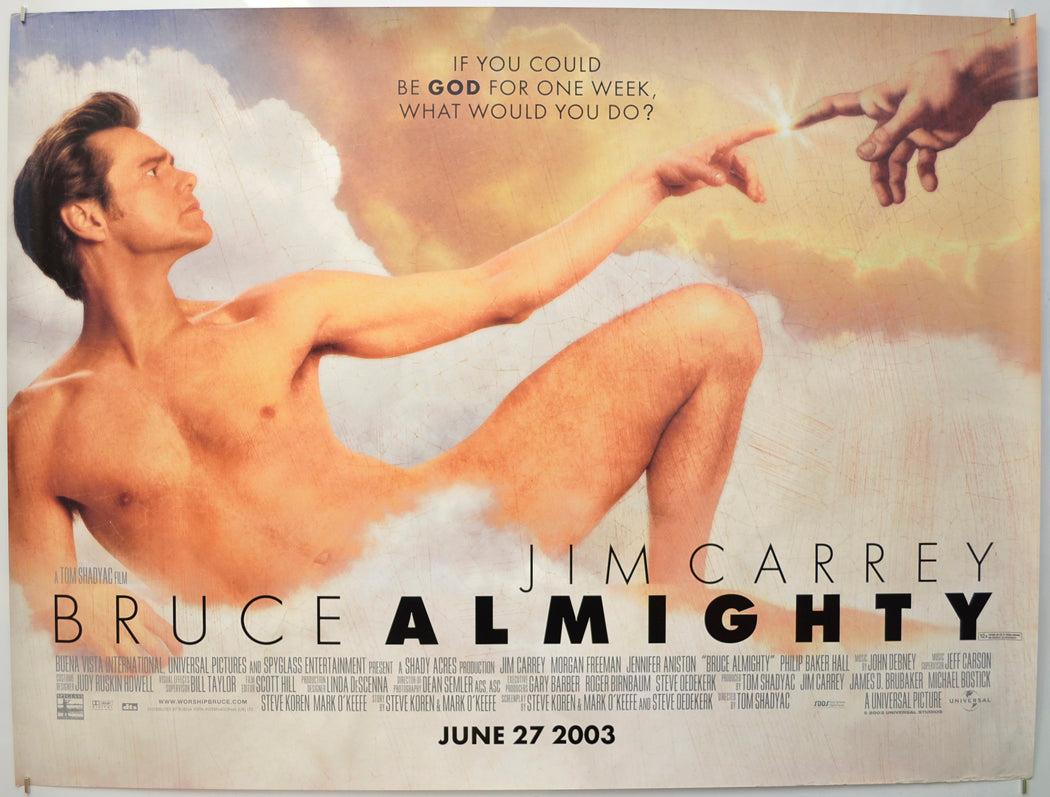 Bruce Almighty Original Quad Poster - Film Poster - Movie Poster