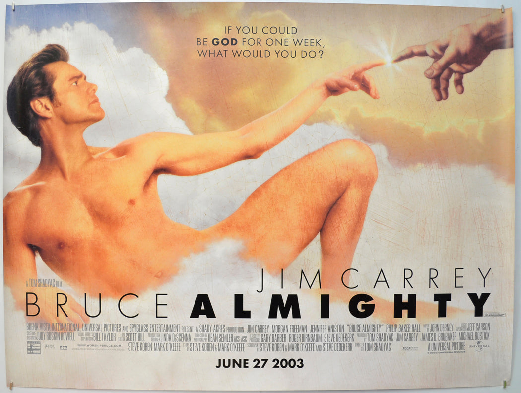 Bruce Almighty Original Quad Poster - Film Poster - Movie Poster