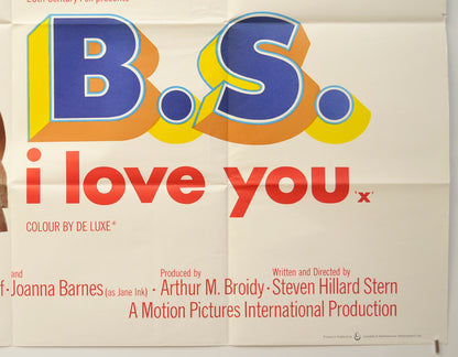 B.S. I LOVE YOU (Bottom Right) Cinema Quad Movie Poster 