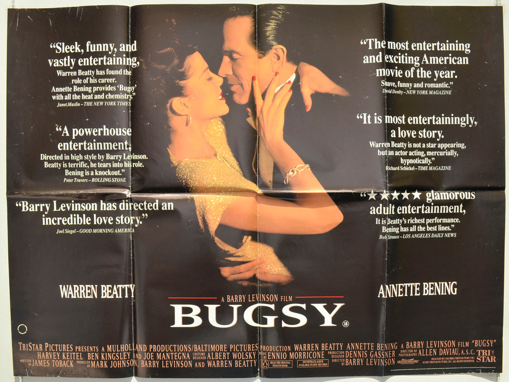 Bugsy Original Quad Poster - Film Poster - Movie Poster  