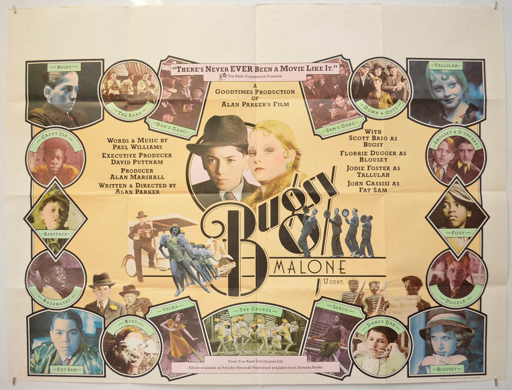 Bugsy Malone Original Quad Poster - Film Poster - Movie Poster  