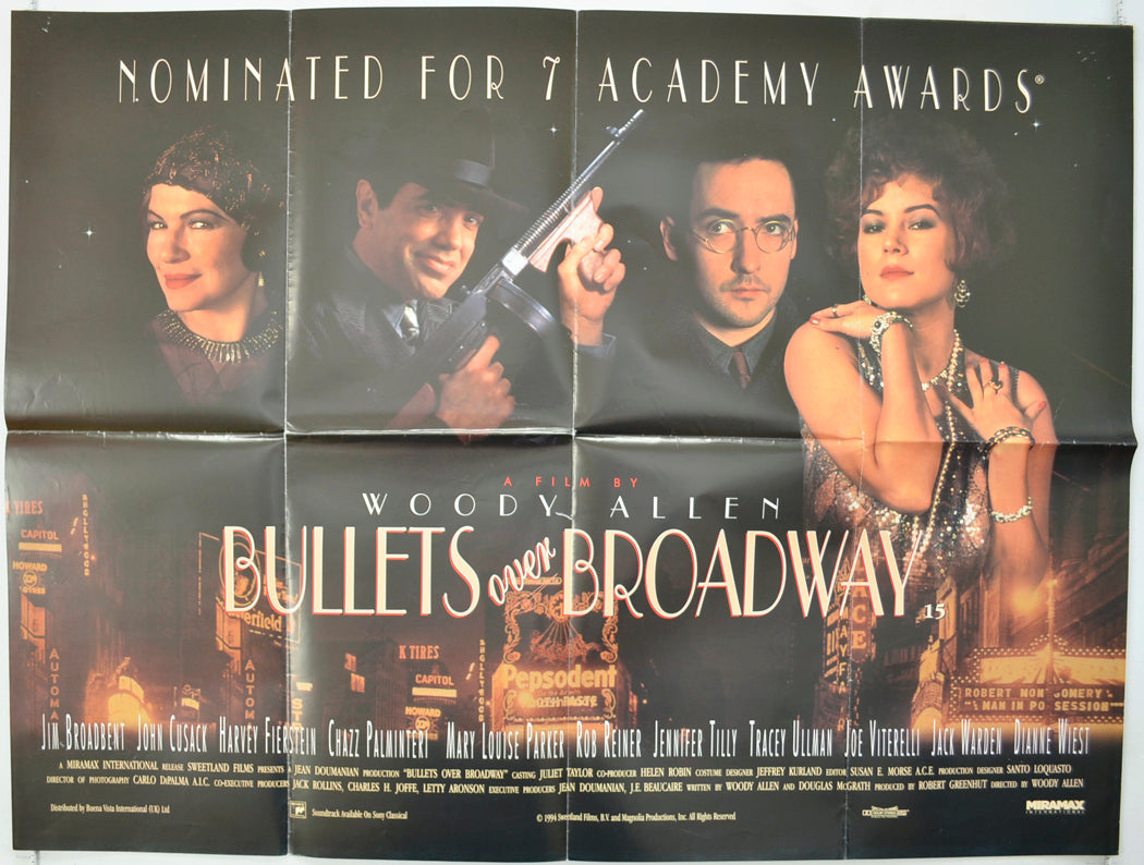 Bullets Over Broadway   Original Quad Poster - Film Poster - Movie Poster 