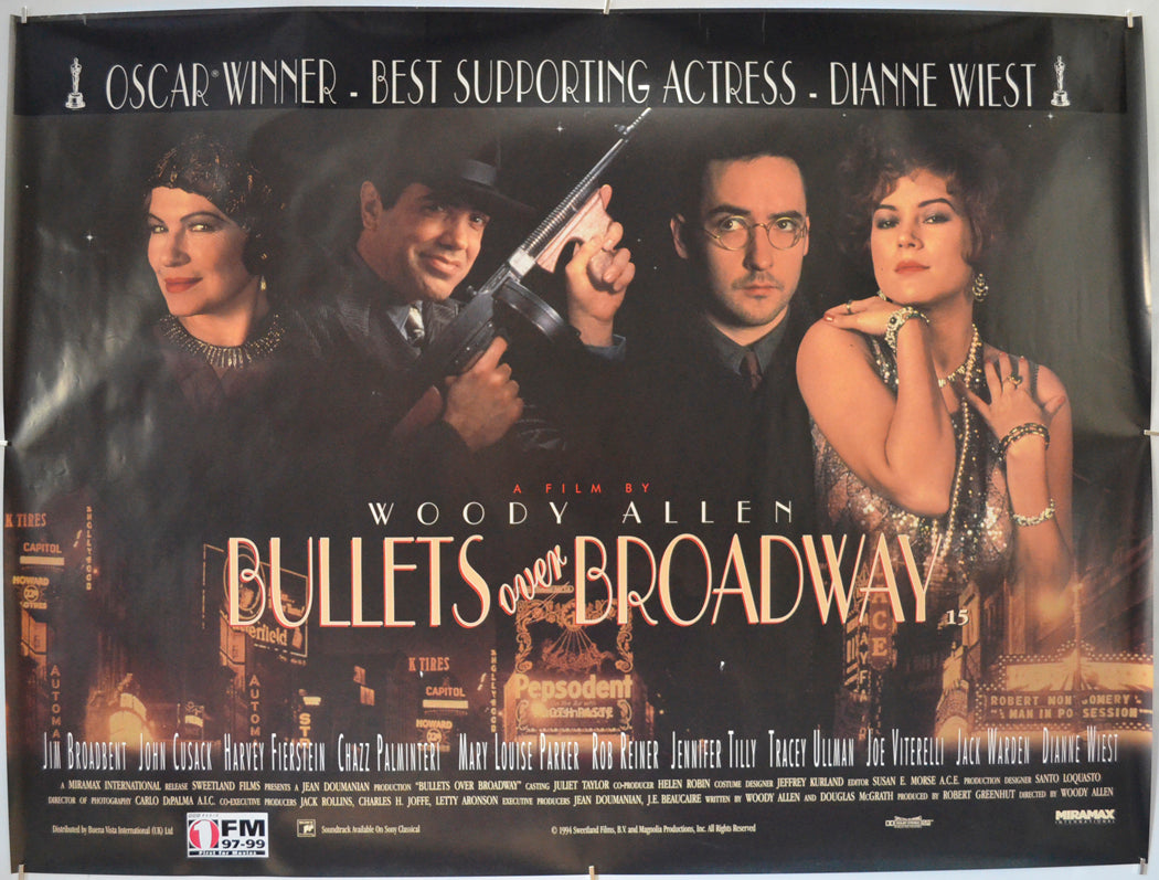 Bullets Over Broadway  Original Quad Poster - Film Poster - Movie Poster