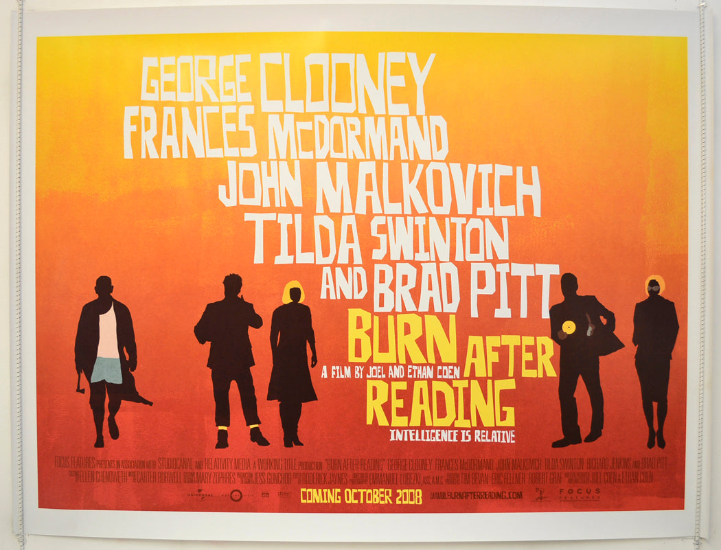 Burn After Reading  Original Quad Poster - Film Poster - Movie Poster 