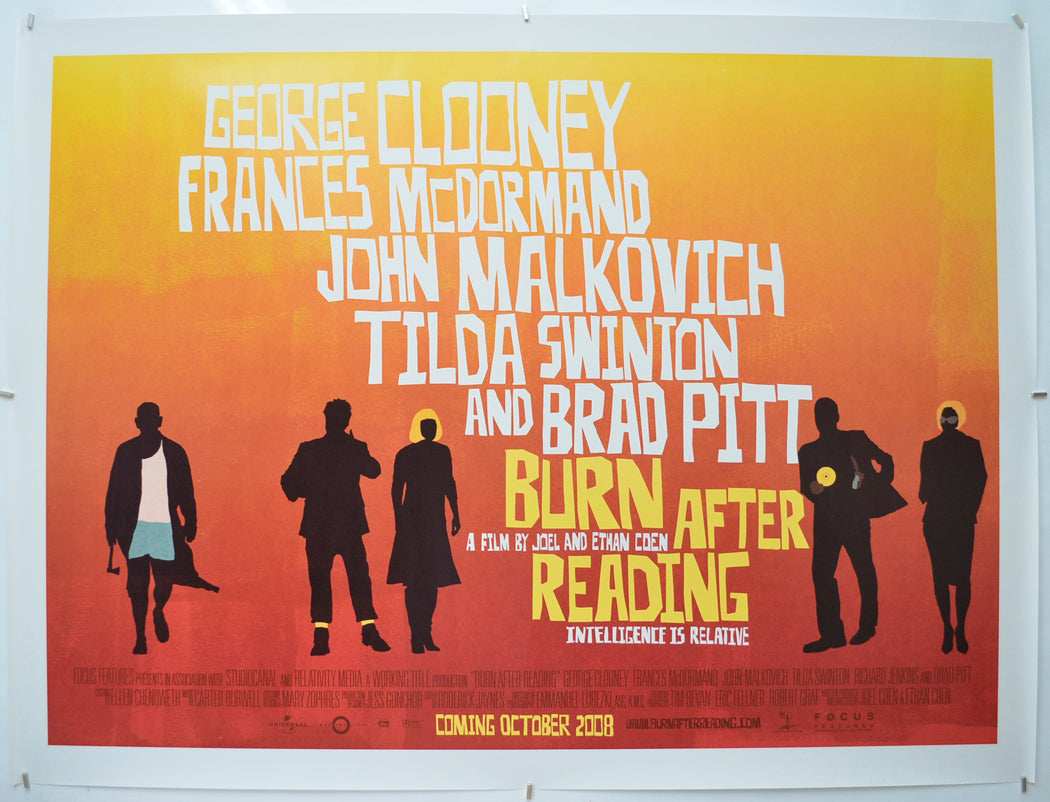 Burn After Reading Original Quad Poster - Film Poster - Movie Poster