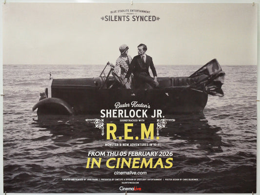 Buster Keaton's Sherlock Jr. Soundtracked with R.E.M. - Original Quad Poster - Film Poster - Movie Poster