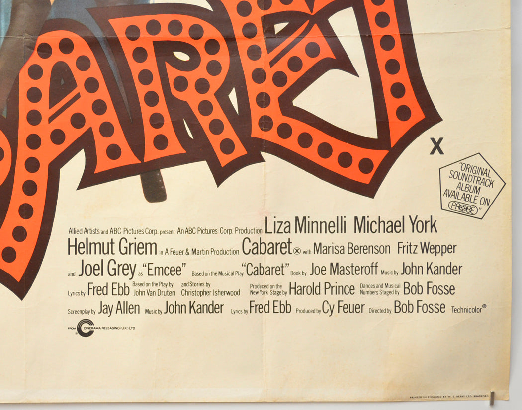 CABARET (Bottom Right) Cinema Quad Movie Poster 