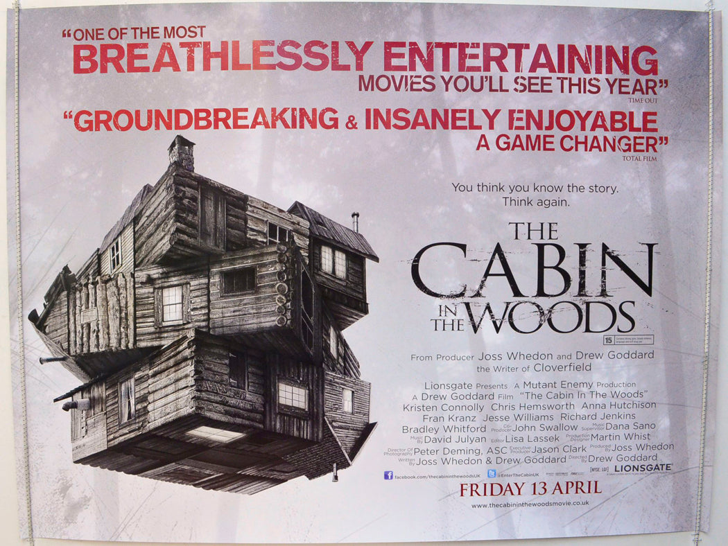 The Cabin In The Woods Original British Quad Poster - Film Poster - Movie Poster 