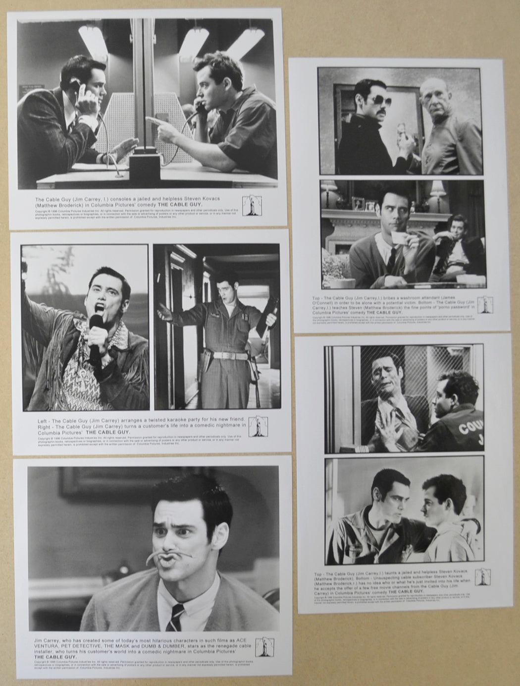 The Cable Guy 5 Original Black and White Press Stills (Photographs) 