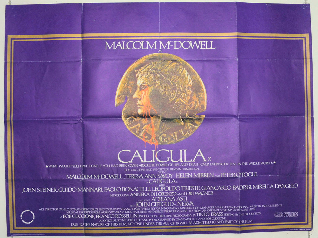 Caligula Original British Quad Poster - Film Poster - Movie Poster 