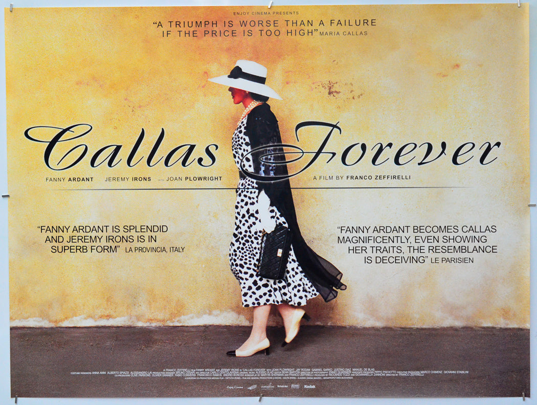 Callas Forever - Original Quad Poster - Film Poster - Movie Poster