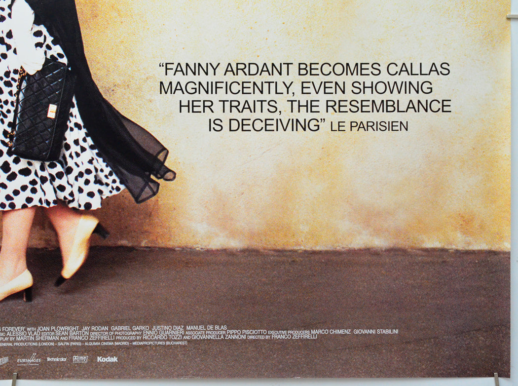 Callas Forever (Bottom Right) Cinema Quad Movie Poster 