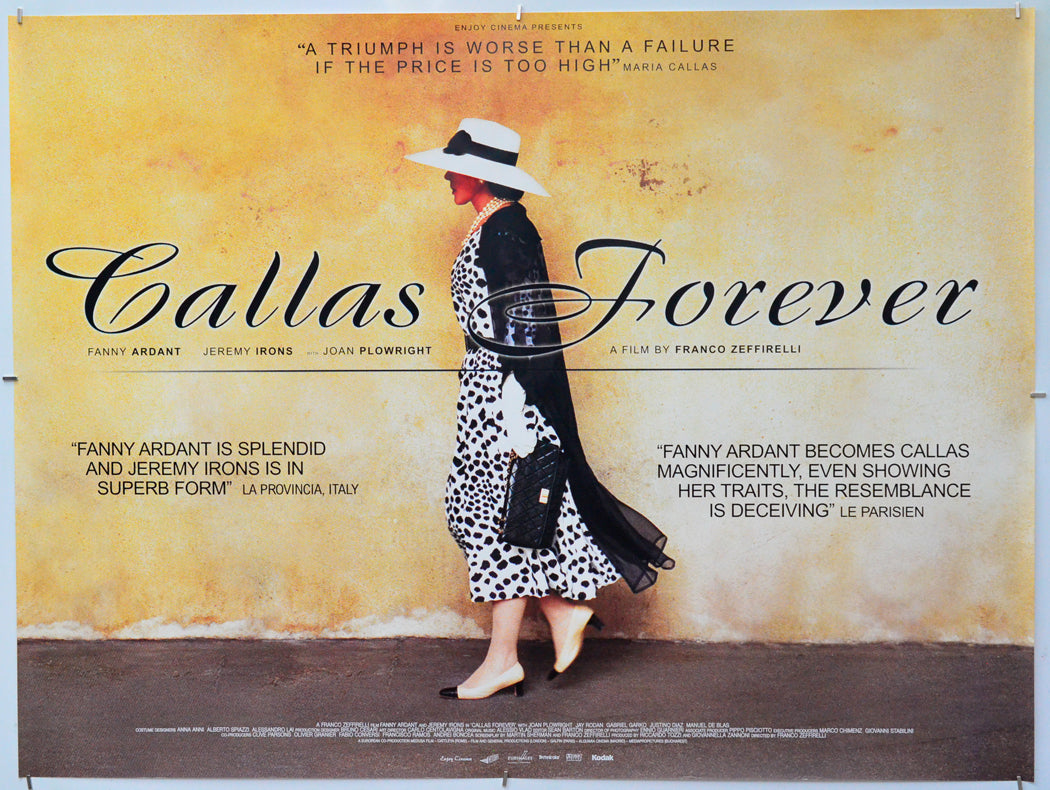 Callas Forever - Original Quad Poster - Film Poster - Movie Poster