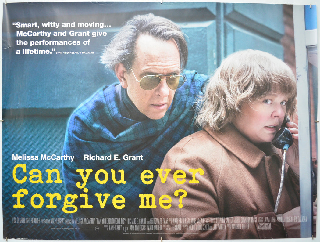 Can You Ever Forgive Me - Original Quad Poster - Film Poster - Movie Poster