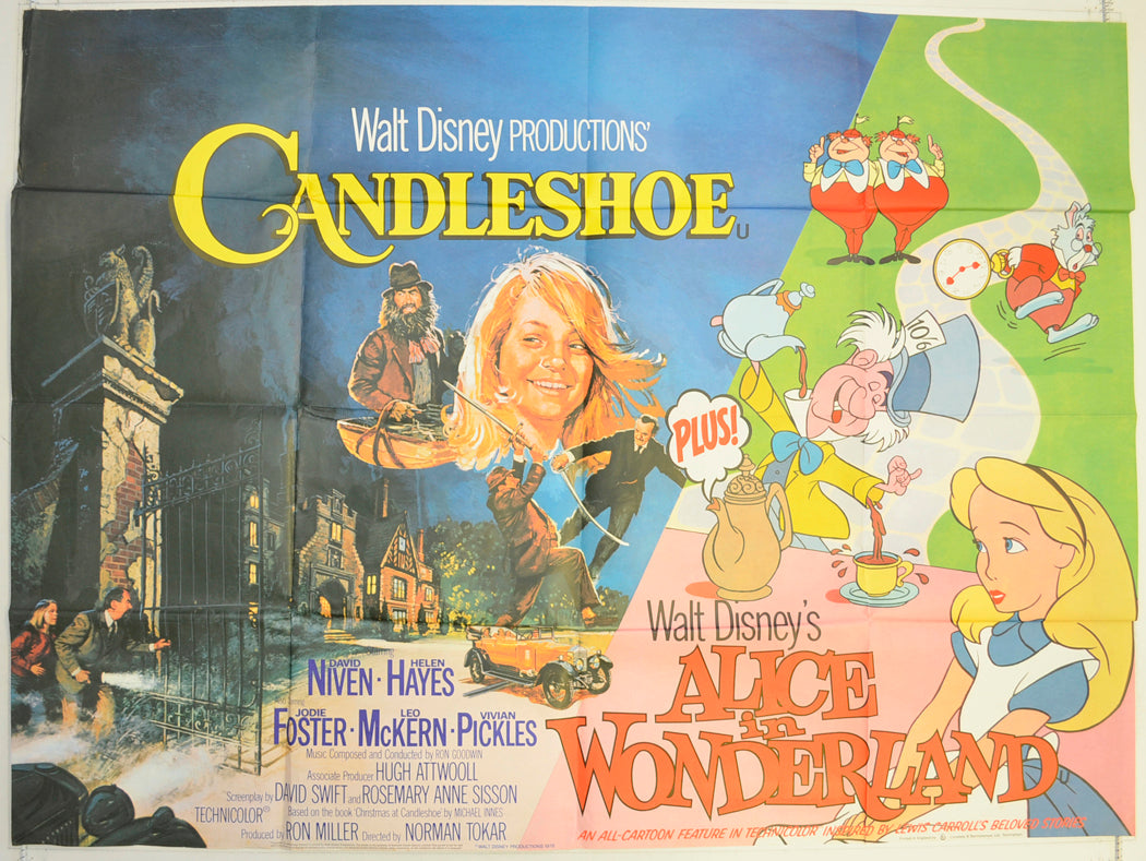 Candleshoe / Alice In Wonderland  Original British Quad Poster - Film Poster - Movie Poster 