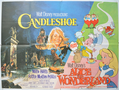 Candleshoe / Alice In Wonderland (Double Bill)  Original Quad Poster - Film Poster - Movie Poster