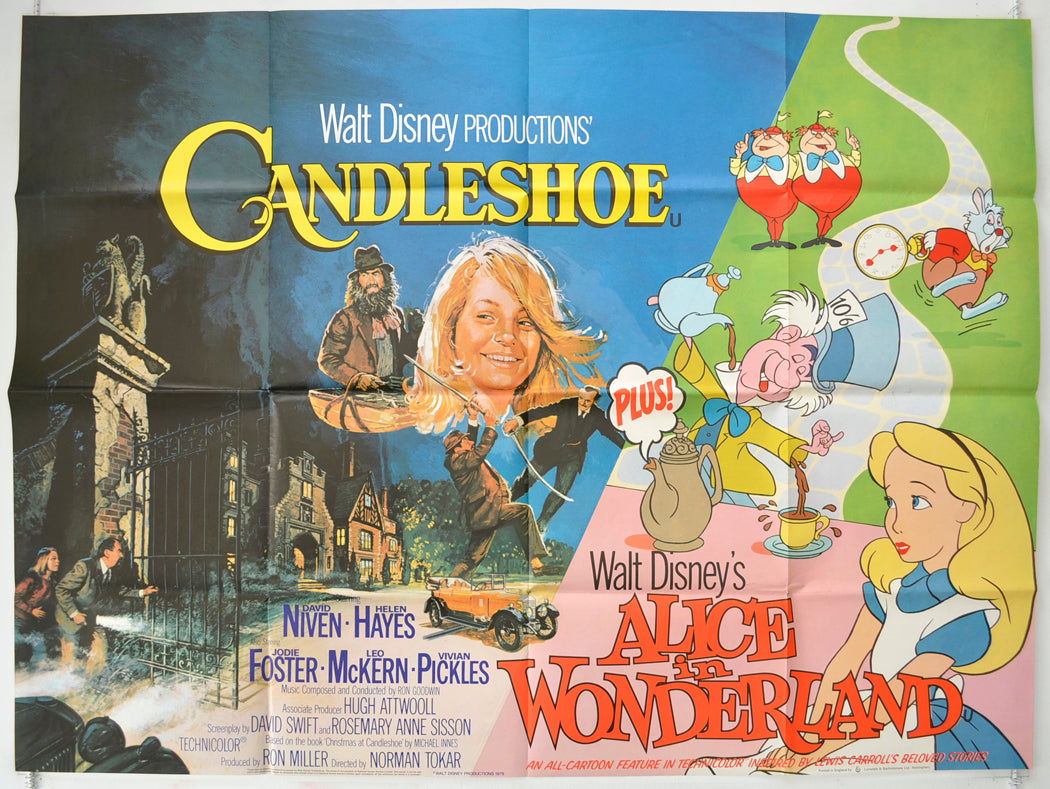 Candleshoe / Alice In Wonderland  (Double Bill)   Original Quad Poster - Film Poster - Movie Poster  