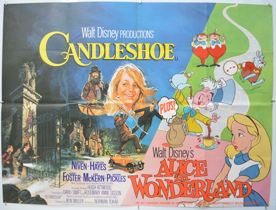 Candleshoe / Alice In Wonderland (Double Bill)  Original Quad Poster - Film Poster - Movie Poster