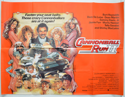 Cannonball Run II Original Quad Poster - Film Poster - Movie Poster  