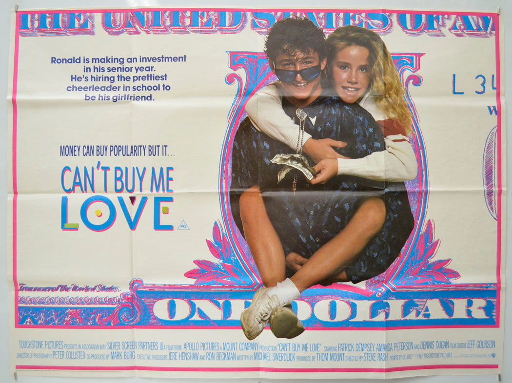 Can't Buy Me Love Original Quad Poster - Film Poster - Movie Poster