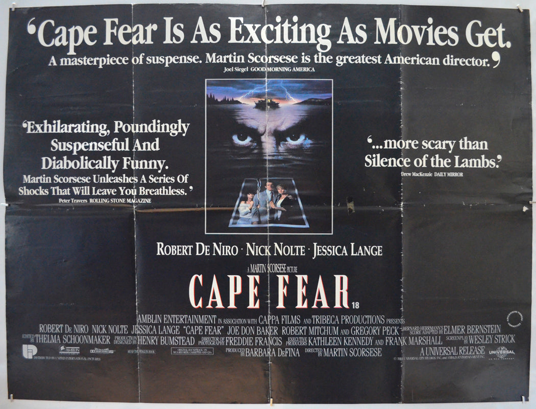 Cape Fear Original Quad Poster - Film Poster - Movie Poster