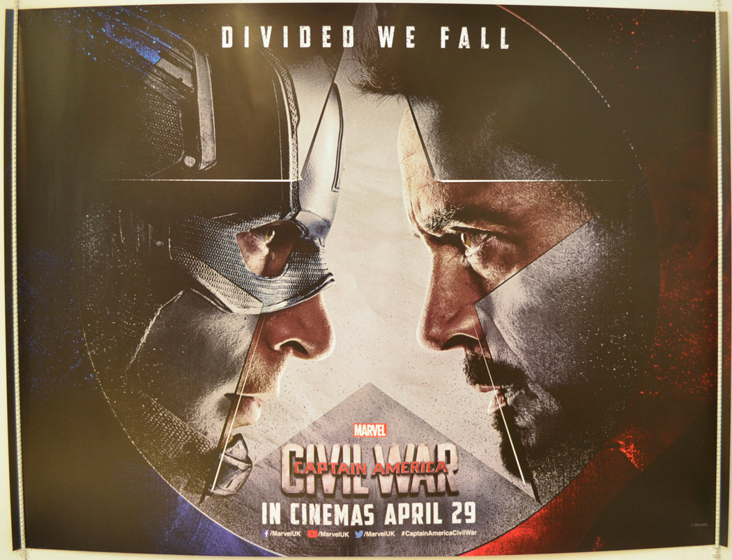 Captain America : Civil War  (Teaser / Advance Version)  Original Quad Poster - Film Poster - Movie Poster 