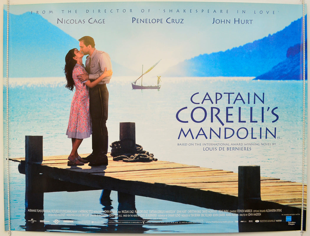 Captain Corelli's Mandolin Original Quad Poster - Film Poster - Movie Poster  