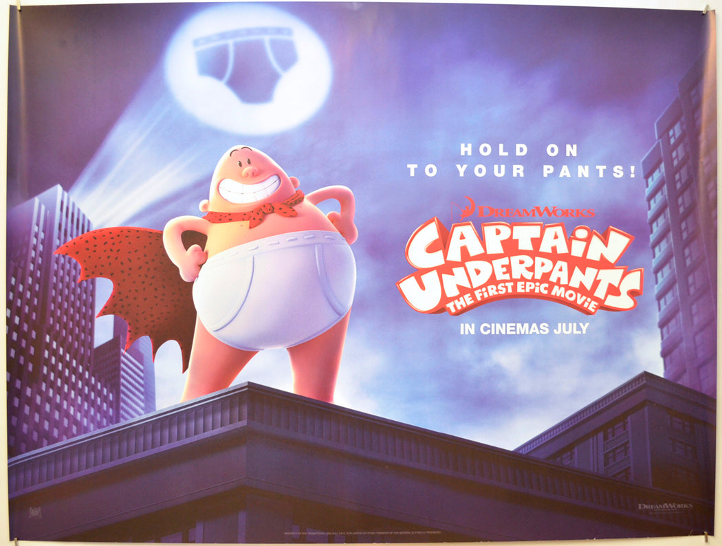 Captain Underpants (Teaser / Advance Version)  Original Quad Poster - Film Poster - Movie Poster