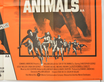 THE CAR / DAY OF THE ANIMALS (Bottom Right) Cinema Quad Movie Poster 