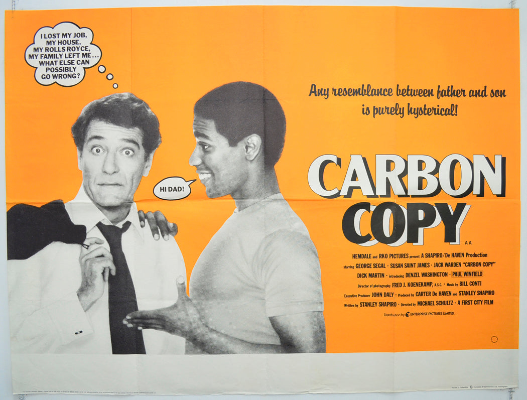 Carbon Copy Original Quad Poster - Film Poster - Movie Poster  