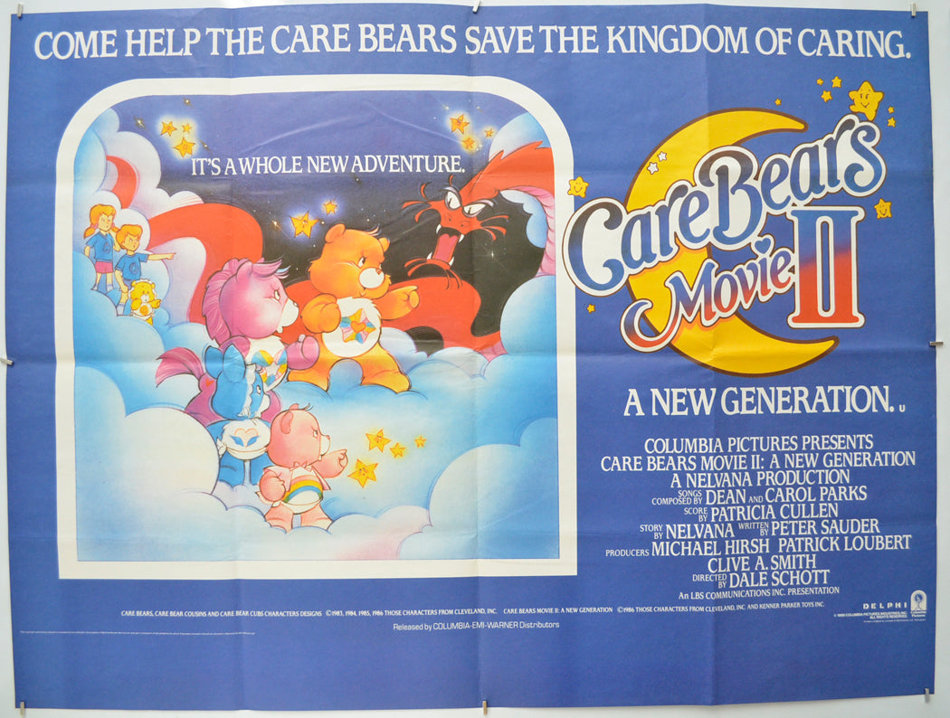 Care Bears Movie 2 : A New Generation Original Quad Poster - Film Poster - Movie Poster