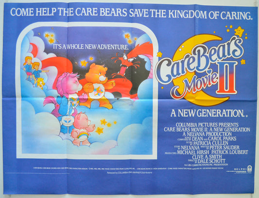 The Care Bears Movie 2 : A New Generation  Original British Quad Poster - Film Poster - Movie Poster 