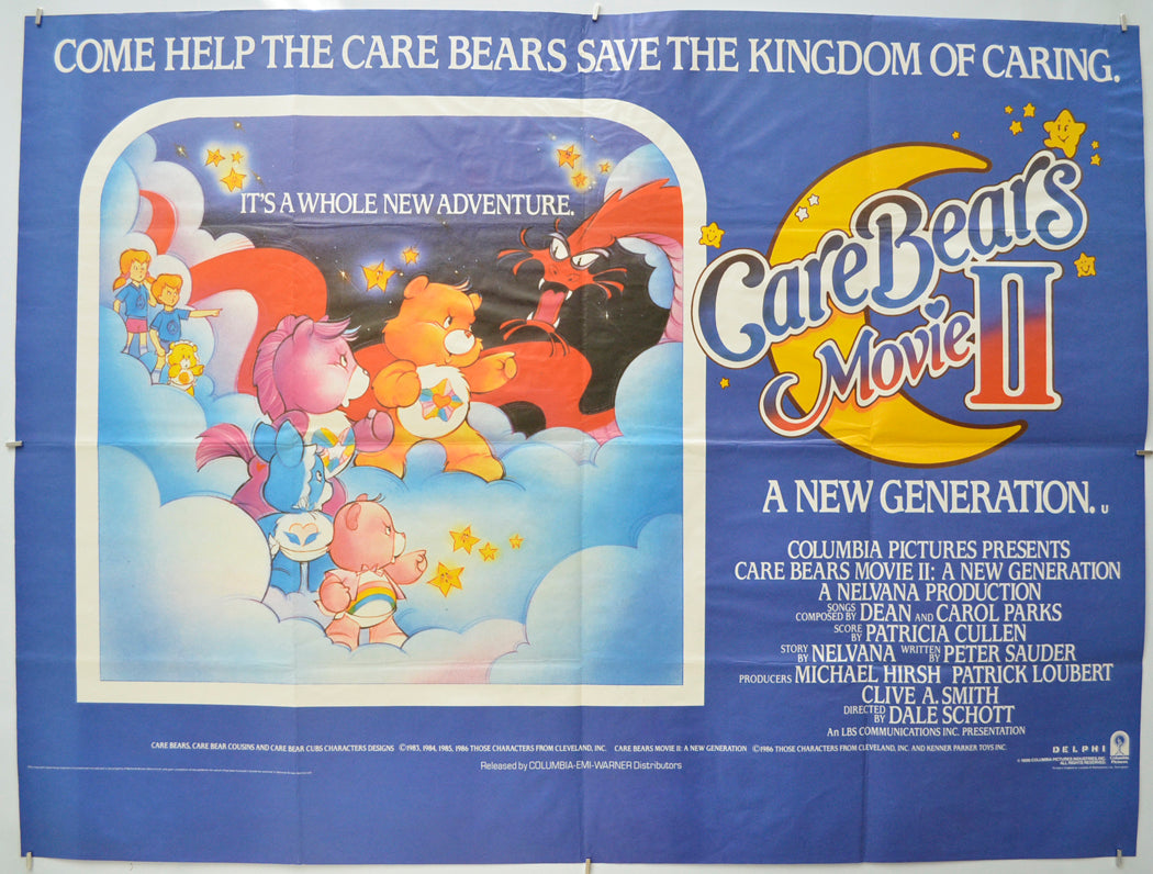 Care Bears Movie 2 : A New Generation Original Quad Poster - Film Poster - Movie Poster